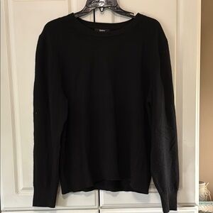 Quince Black Crew Neck Merino Wool Sweater